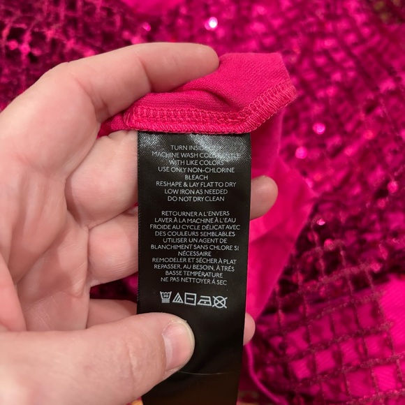 New Anthropologie Pilcro Long-Sleeve Sequin Top Raspberry S NWT - Picture 11 of 12